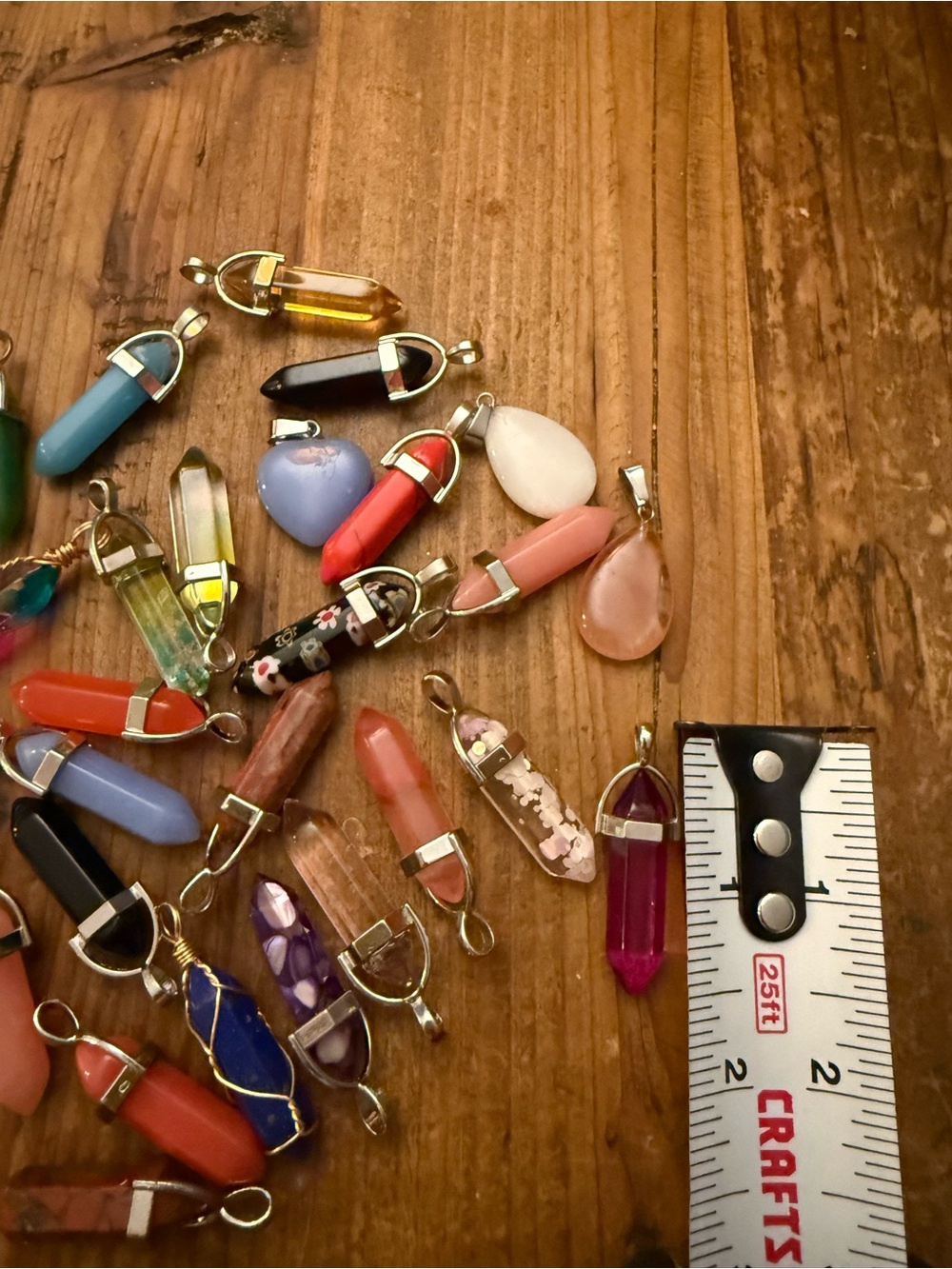 Lot Mixed Crystal & Gem Pendants - Assorted Colors all included - Picture 2 of 4